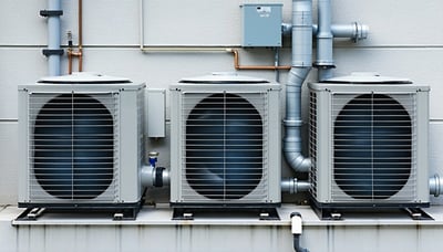 Illustration of HVAC systems and energy efficiency solutions.